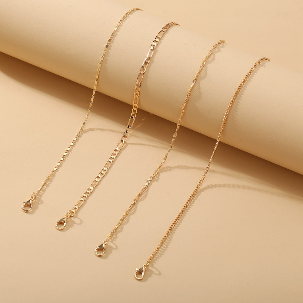4-Piece Multi-layer Anklet Set