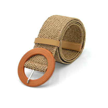 Round buckle belt woman,