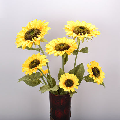Flor artificial de girasol de rama alta de simulación 
