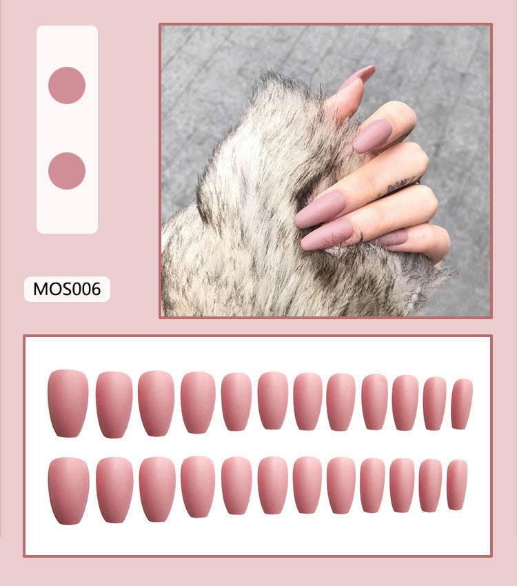 Pink Matte Detachable Ballet Fake Nails