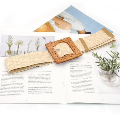 fashion Cotton and linen wide waist seal