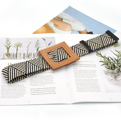 fashion Cotton and linen wide waist seal