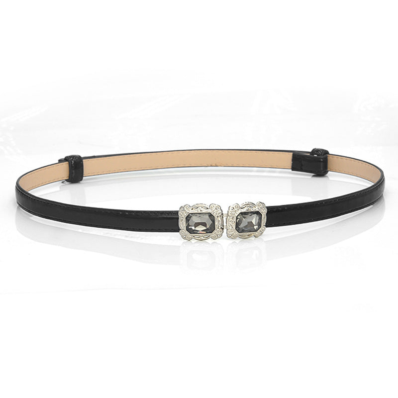Simple patent leather thin belt