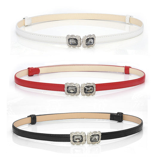 Simple patent leather thin belt