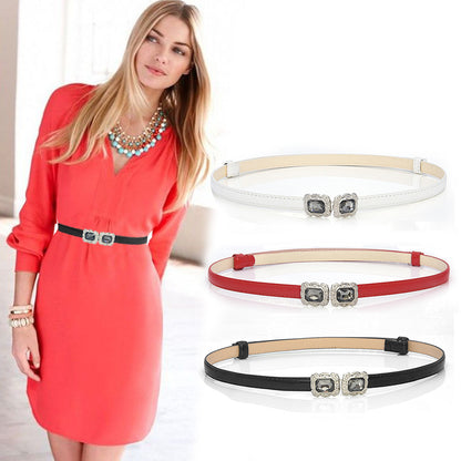 Simple patent leather thin belt