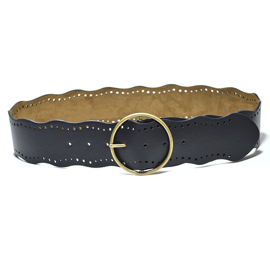 First layer real cowhide wide belt