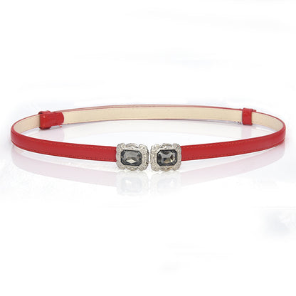 Simple patent leather thin belt