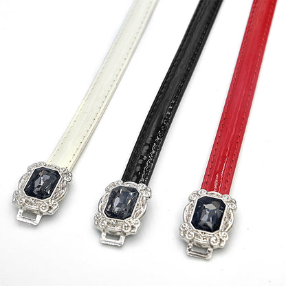 Simple patent leather thin belt