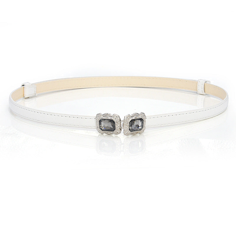 Simple patent leather thin belt
