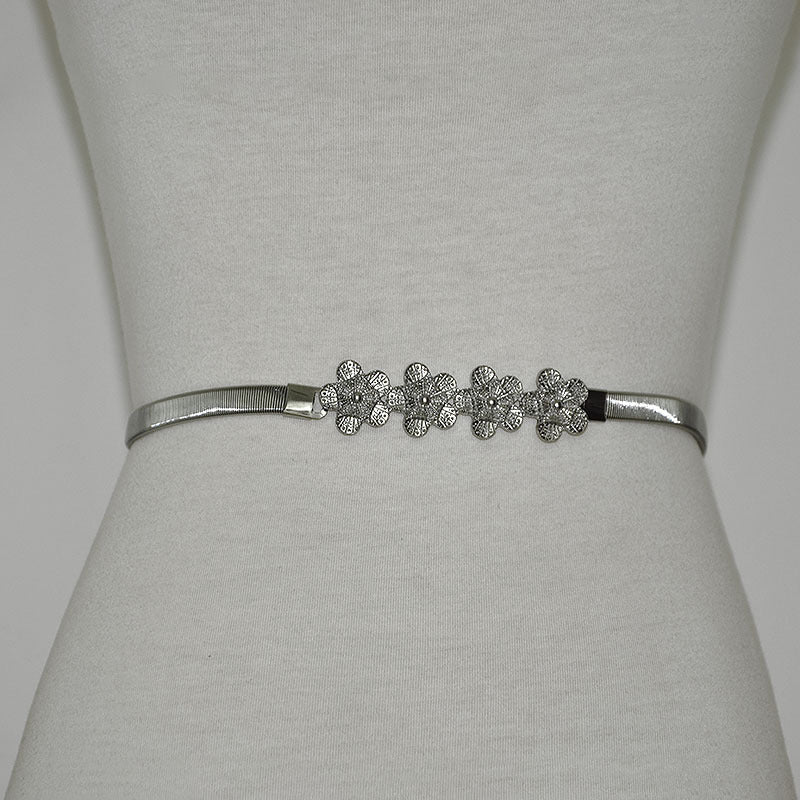 Cloud pair buckle elastic chain thin belt