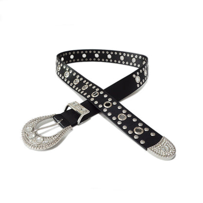 Rhinestone Rivet Belt