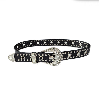 Rhinestone Rivet Belt