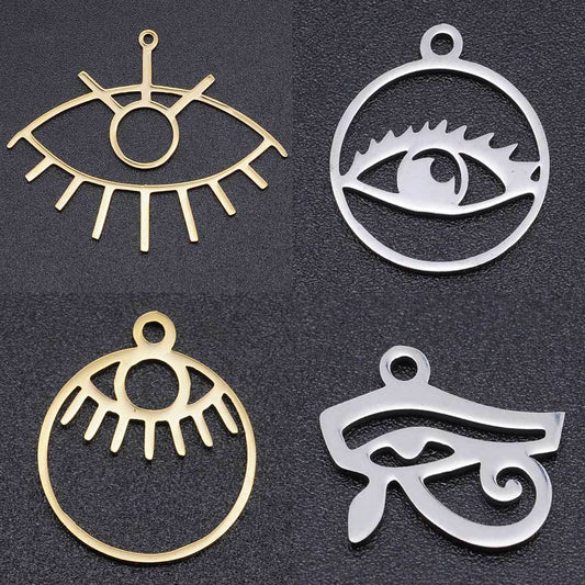 Colgante de ojo de diablo hueco de acero de titanio 