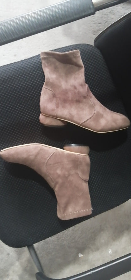 Oxford velvet Internet celebrity booties