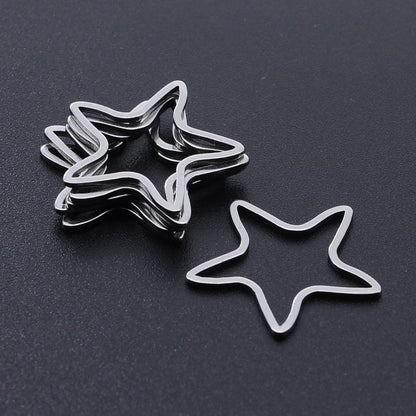 Paquete de 10 unidades de accesorios de acero de titanio con forma de gota de agua y forma de corazón de melocotón y luna 