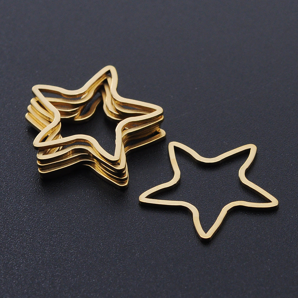 Paquete de 10 unidades de accesorios de acero de titanio con forma de gota de agua y forma de corazón de melocotón y luna 