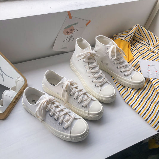 Summer Women's White Canvas Shoes, Breathable and Trendy