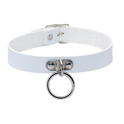 Double Ring Leather Collar Women's Neckband