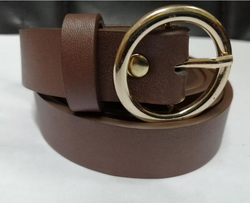 Fashion round buckle belt casual