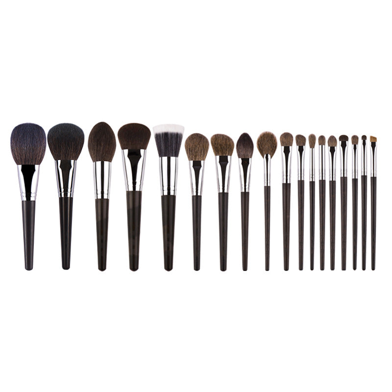 Ebony Flat Round Animal Hair Makeup Brush