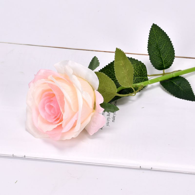 Artificial rose single branch crushed ice blue artificial flower
