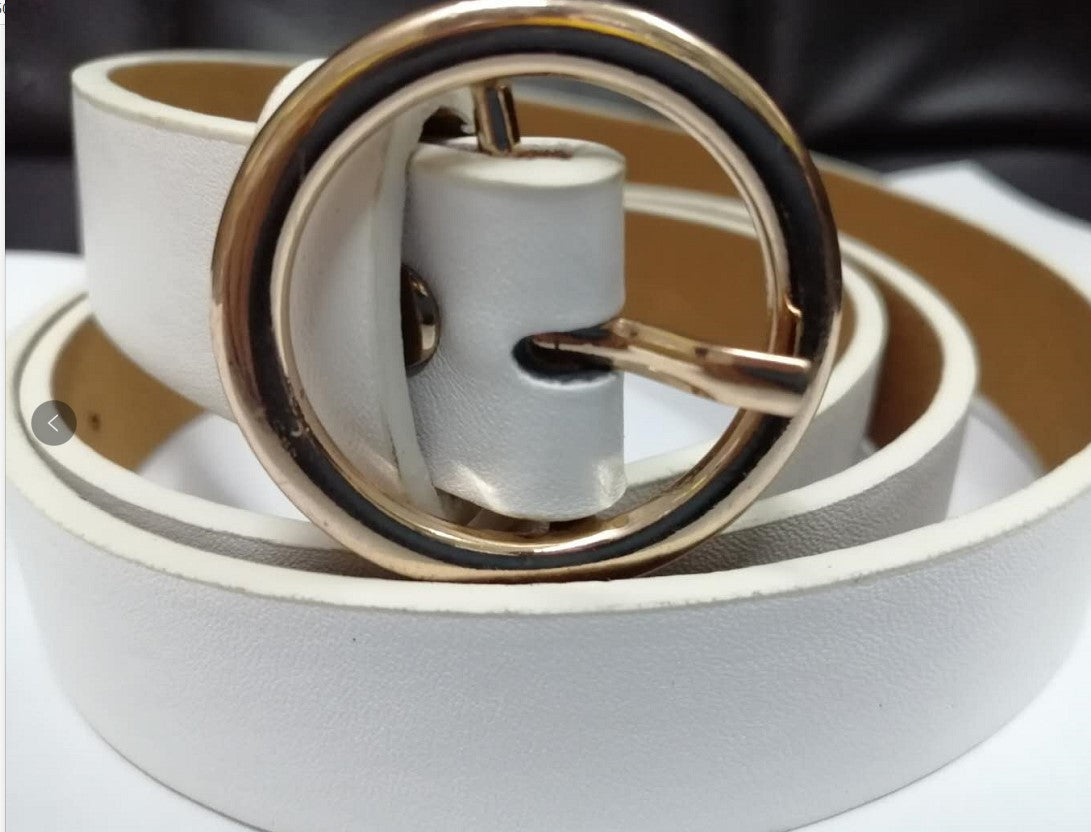 Fashion round buckle belt casual