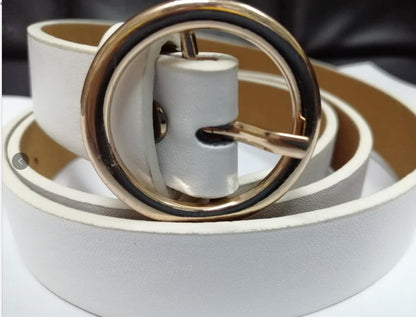 Fashion round buckle belt casual