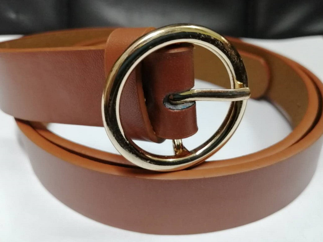Fashion round buckle belt casual