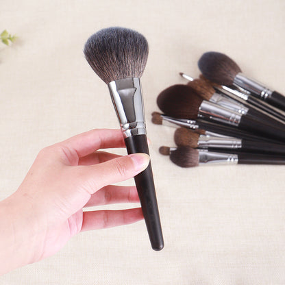 Ebony Flat Round Animal Hair Makeup Brush