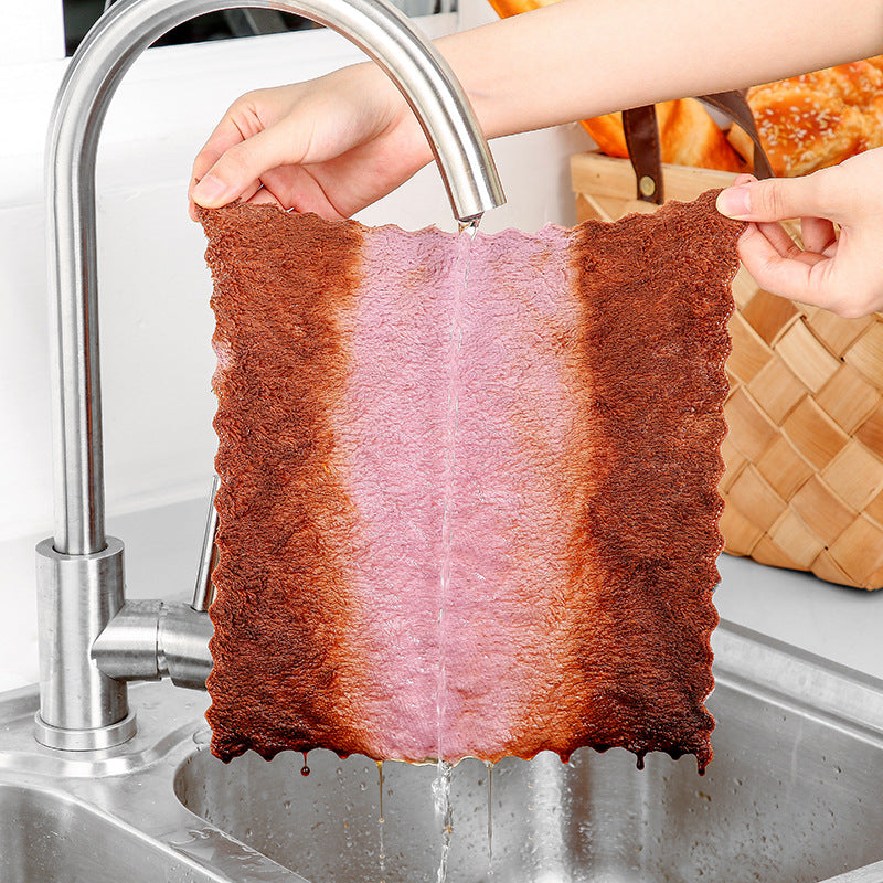 Non-Shedding Absorbent Dish Cloth Thick Kitchen Cleaning Towel