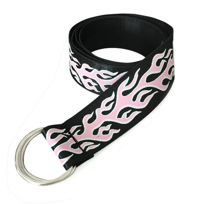 Flame Shuanglong printed canvas belt