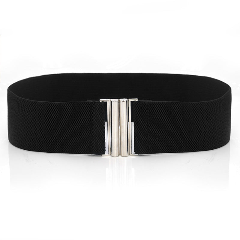 fashion Elastic belt silver buckle 6CM