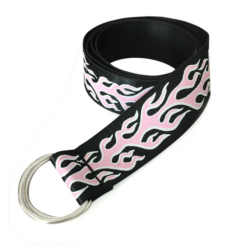 Flame Shuanglong printed canvas belt