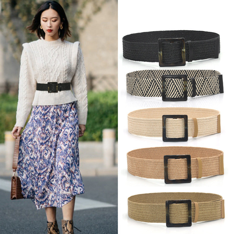Belt women's woven retro