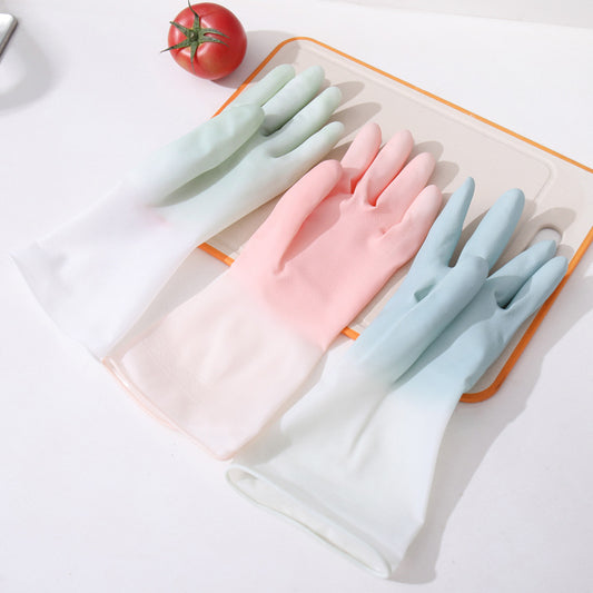 Dishwashing Gloves for Women, Latex Kitchen Gloves, Durable and Waterproof