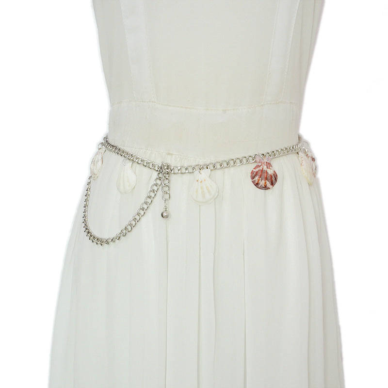 Chain waist chain with dress