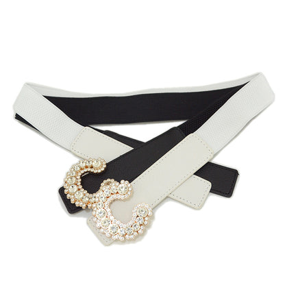 Rhinestone inlaid small waist seal