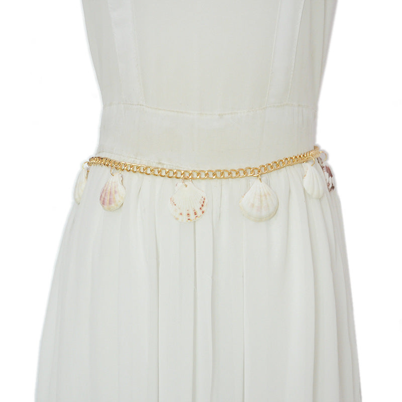 Chain waist chain with dress