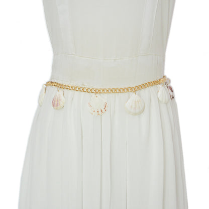 Chain waist chain with dress