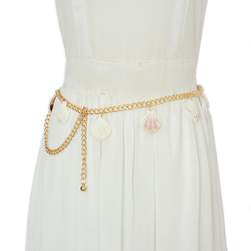 Chain waist chain with dress
