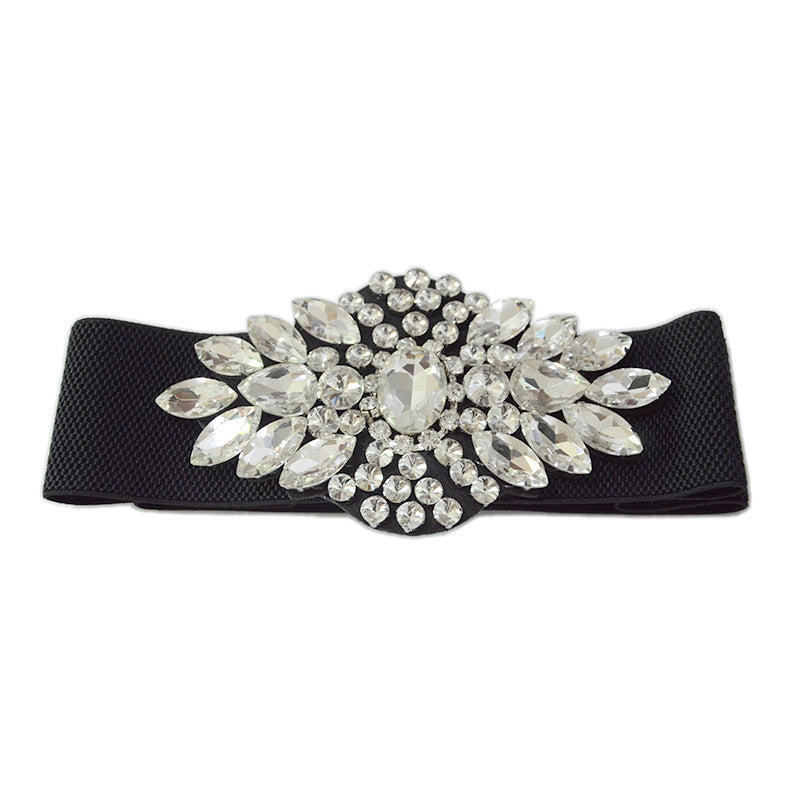 Colored crystal waist seal with skirt