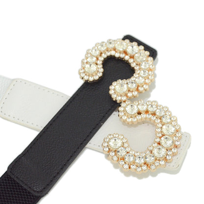 Rhinestone inlaid small waist seal