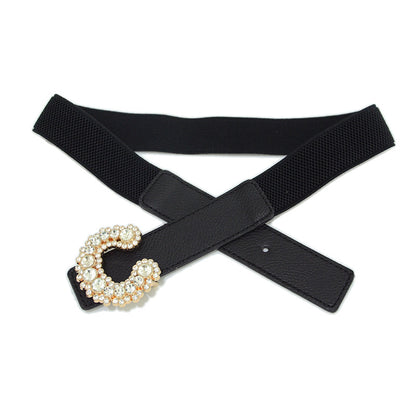 Rhinestone inlaid small waist seal