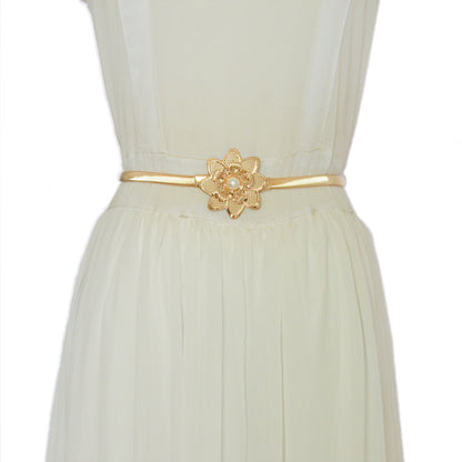 Pearl Flower Metal Waist Chain