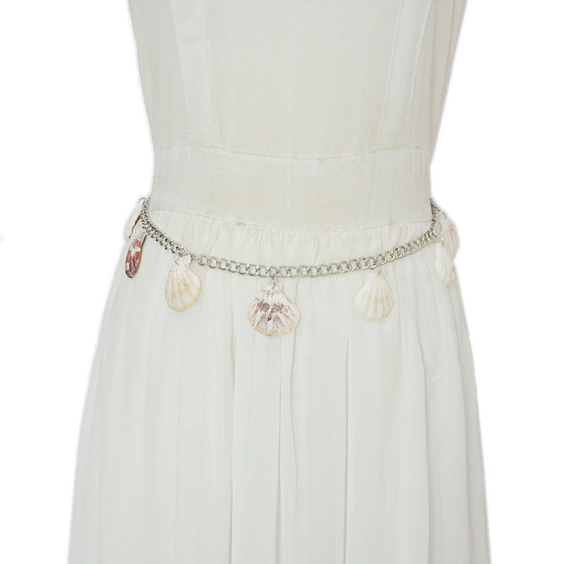 Chain waist chain with dress