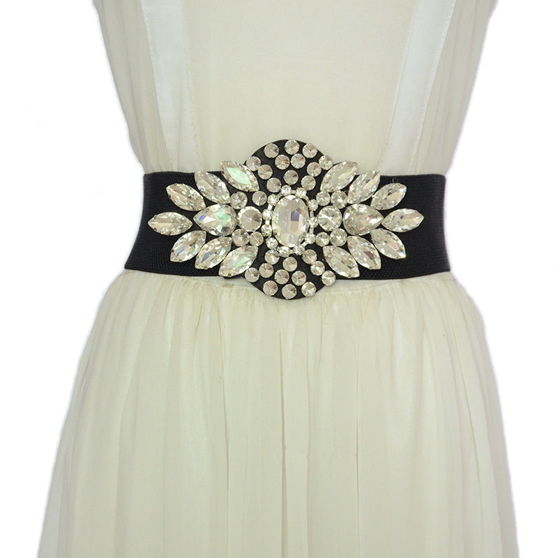 Colored crystal waist seal with skirt