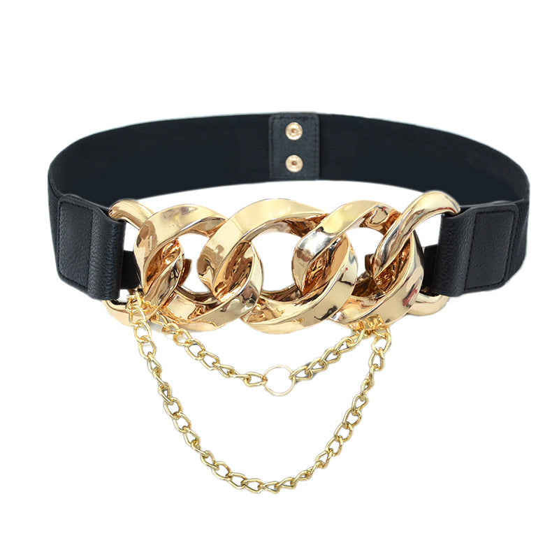 Chain buckle decorative elastic elastic waist seal