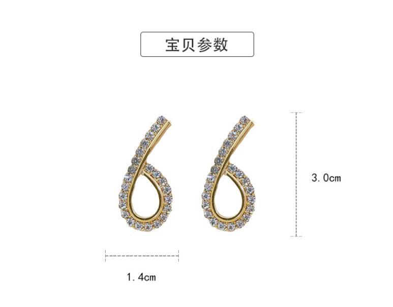 925 Silver Needle Diamond Digital 6 Earrings