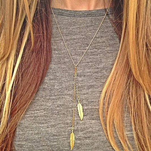 Gold Leaf Collarbone Necklace