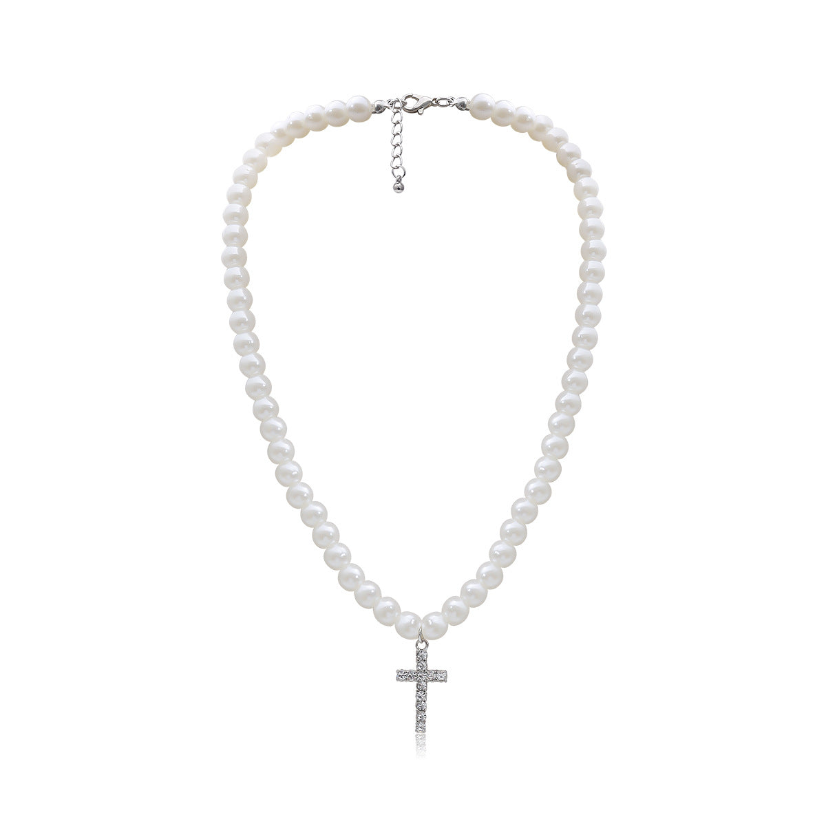 Vintage Diamond Cross Pendant Necklace